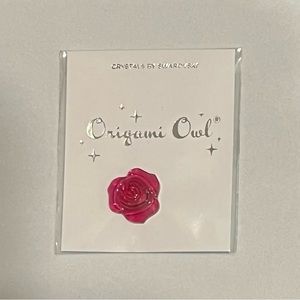 Origami Owl Ruby Rose Large Crystal Charm